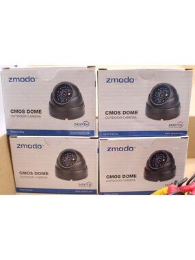 NEW Zmodo Dome Outdoor Camera Kit Weatherproof Infrared Night Vision 3.6mm Lens